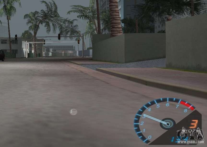 The speedometer from NFS Underground for GTA Vice City