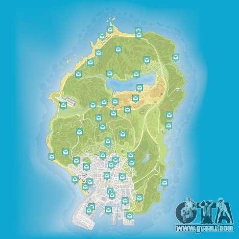 Map of letter scraps in Grand Theft Auto 5
