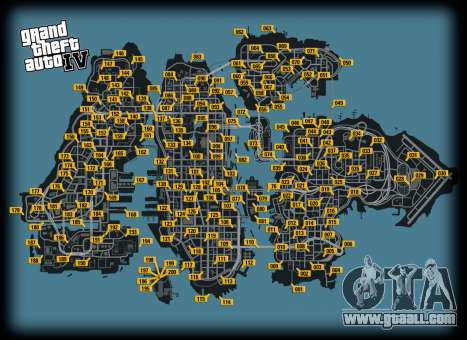 Map of pigeons in GTA 4