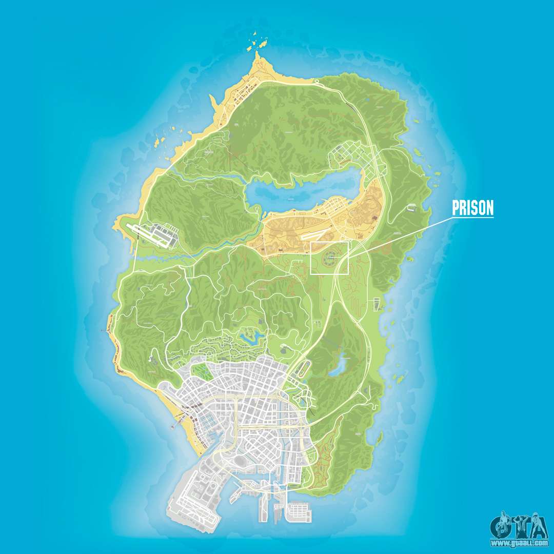 grand theft auto 5 map Prison In The Gta 5 Game On The Map