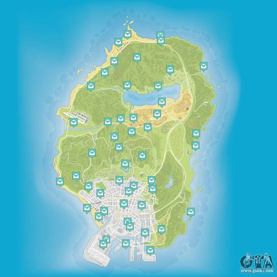 Map of letter scraps in GTA 5