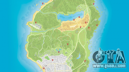 The map of cars in GTA 5