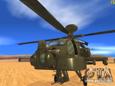 AH-64D Longbow Apache for GTA San Andreas