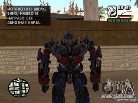 Optimus Prime for GTA San Andreas