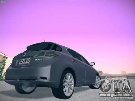 Lexus CT200H 2012 for GTA San Andreas