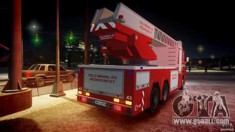 Scania Fire Ladder v1.1 Emerglights blue-red ELS for GTA 4