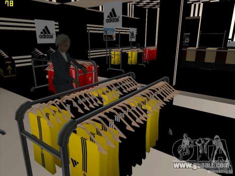 Complete replacement of the Binco store Adidas for GTA San Andreas