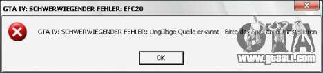 Fix fatal error EFC20 for GTA 4