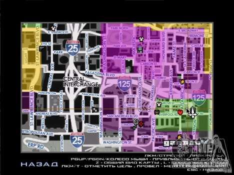 Map with street names for GTA San Andreas