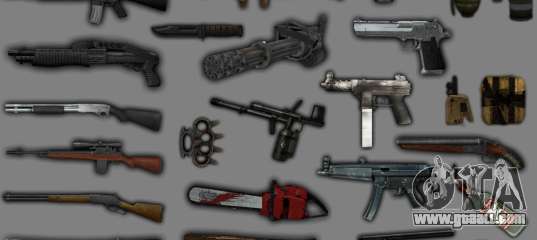 Mods GTA San Andreas: Pack de Armas do GTA 5