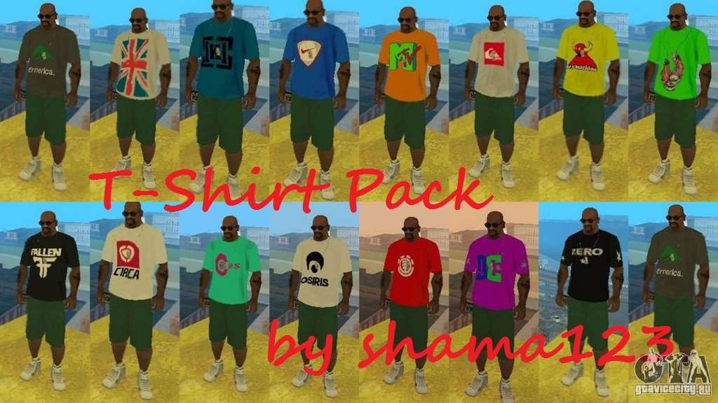 T-Shirt Pack by shama123 for GTA San Andreas