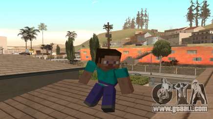 Steve from the game Minecraft skin for GTA San Andreas