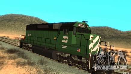 Locomotive SD 40 Burlington Northern 8072 for GTA San Andreas