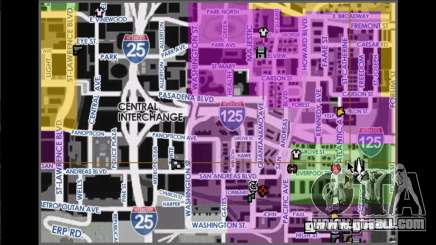 Map with street names for GTA San Andreas