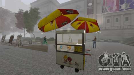 The upgraded kiosks and hot dogovye carts for GTA 4