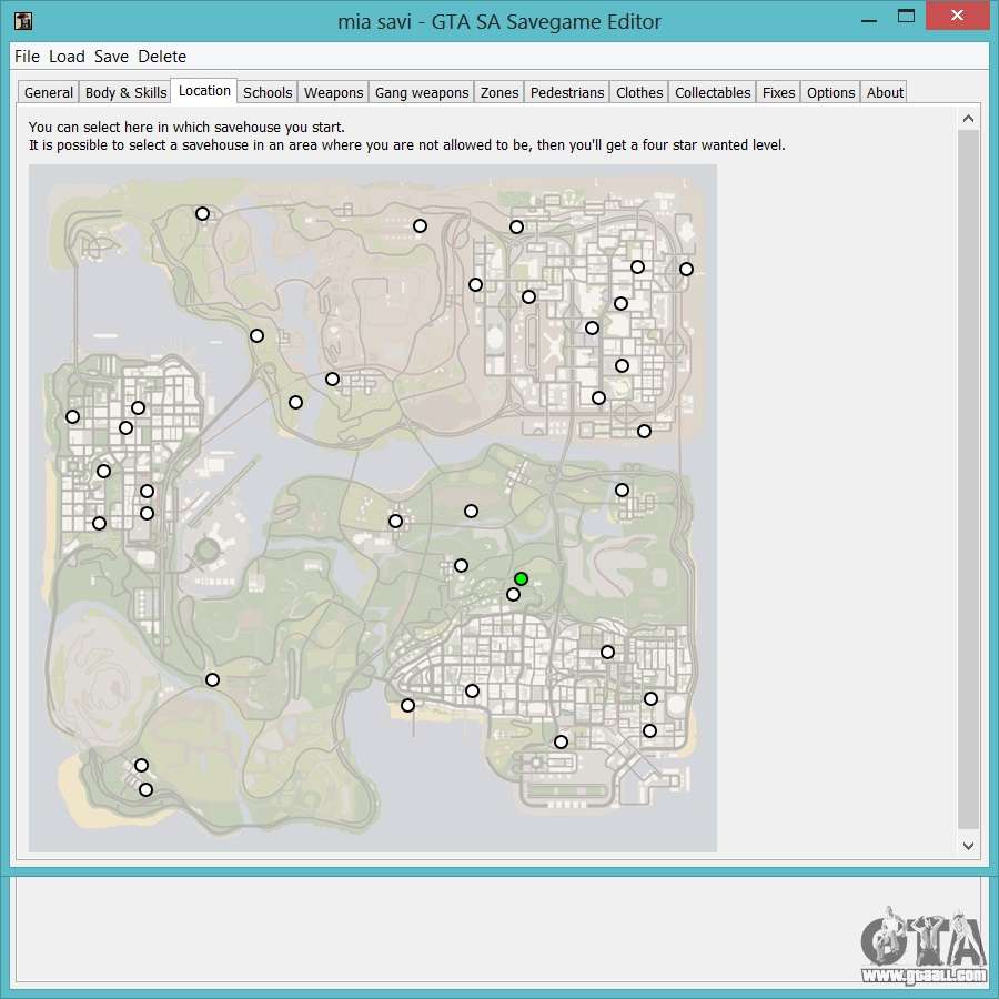 gta san andreas weapons location