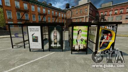 Real advertising at bus stops for GTA 4