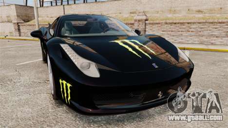 Ferrari 458 Italia 2010 Monster Energy for GTA 4