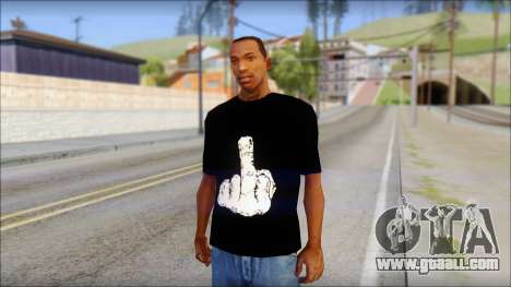 Black T-Shirt wBlack T-Shirt with middle finger for GTA San Andreas