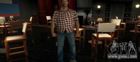Kockas polo - narancs sarga T-Shirt for GTA Vice City