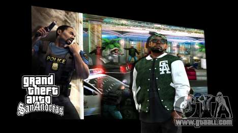 The loading screens for GTA San Andreas