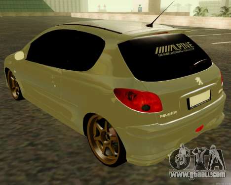 Peugeot 206 Street Racer Tuning for GTA San Andreas