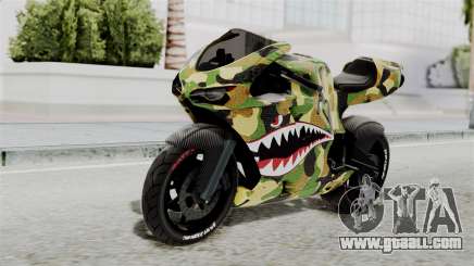 Bati Motorcycle Camo Shark Mouth Edition for GTA San Andreas