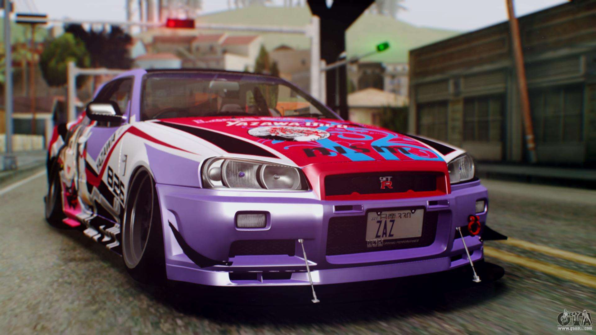 Nissan Skyline R34 Stance Nico Yazawa Itasha for GTA San Andreas