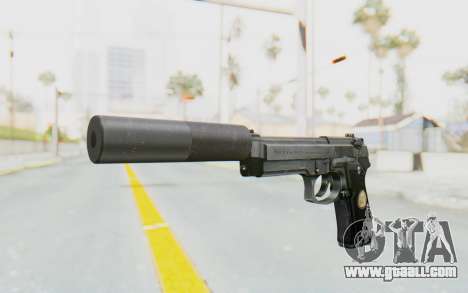 Tariq Iraqi Pistol Back v1 Silver Silenced for GTA San Andreas