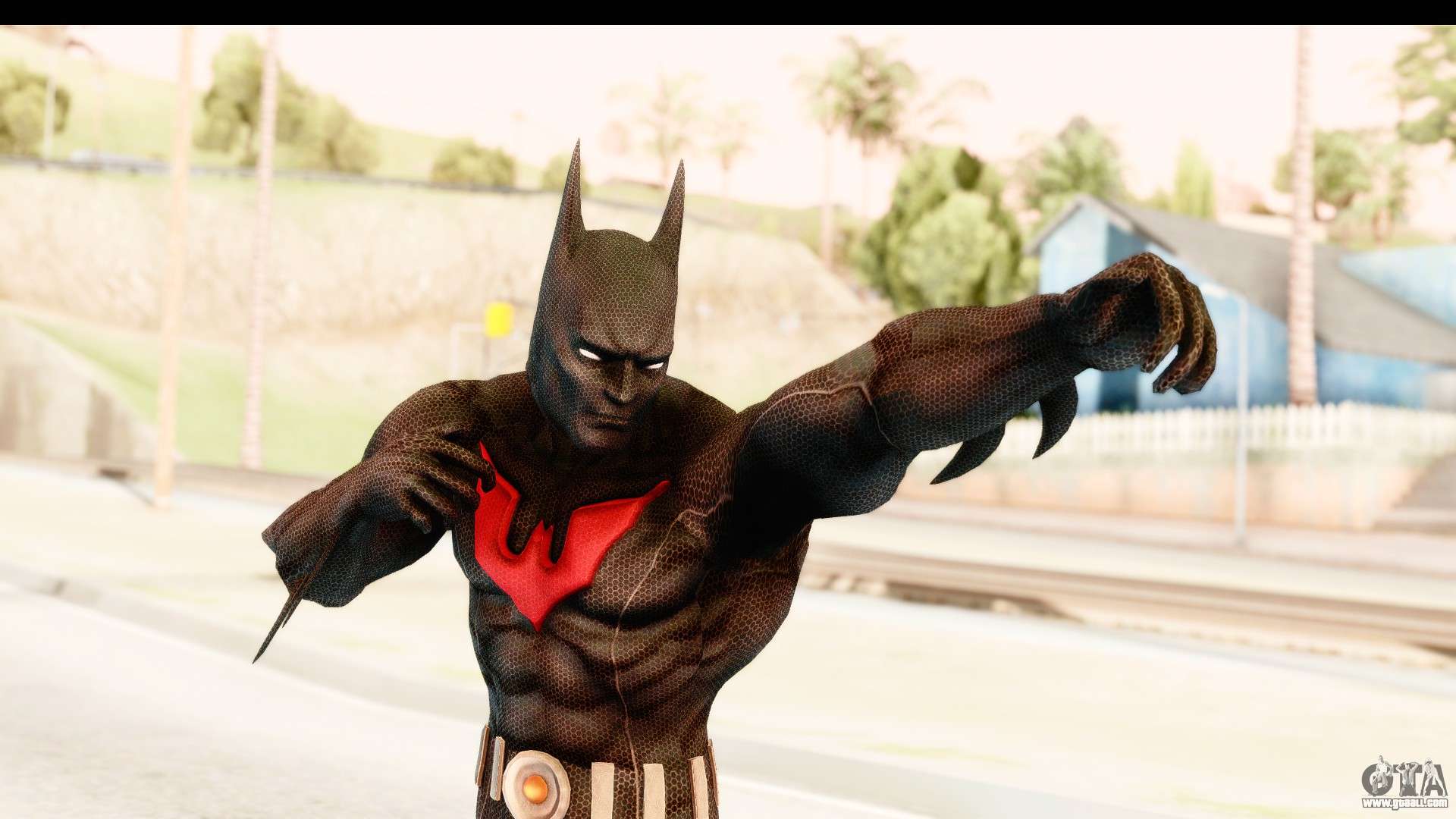 Animated Batman Begins skin mod for Arkham City by