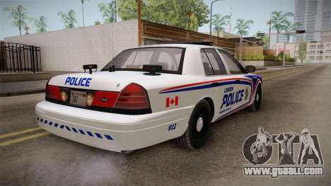 Ford Crown Victoria 2010 London, Ontario PD for GTA San Andreas