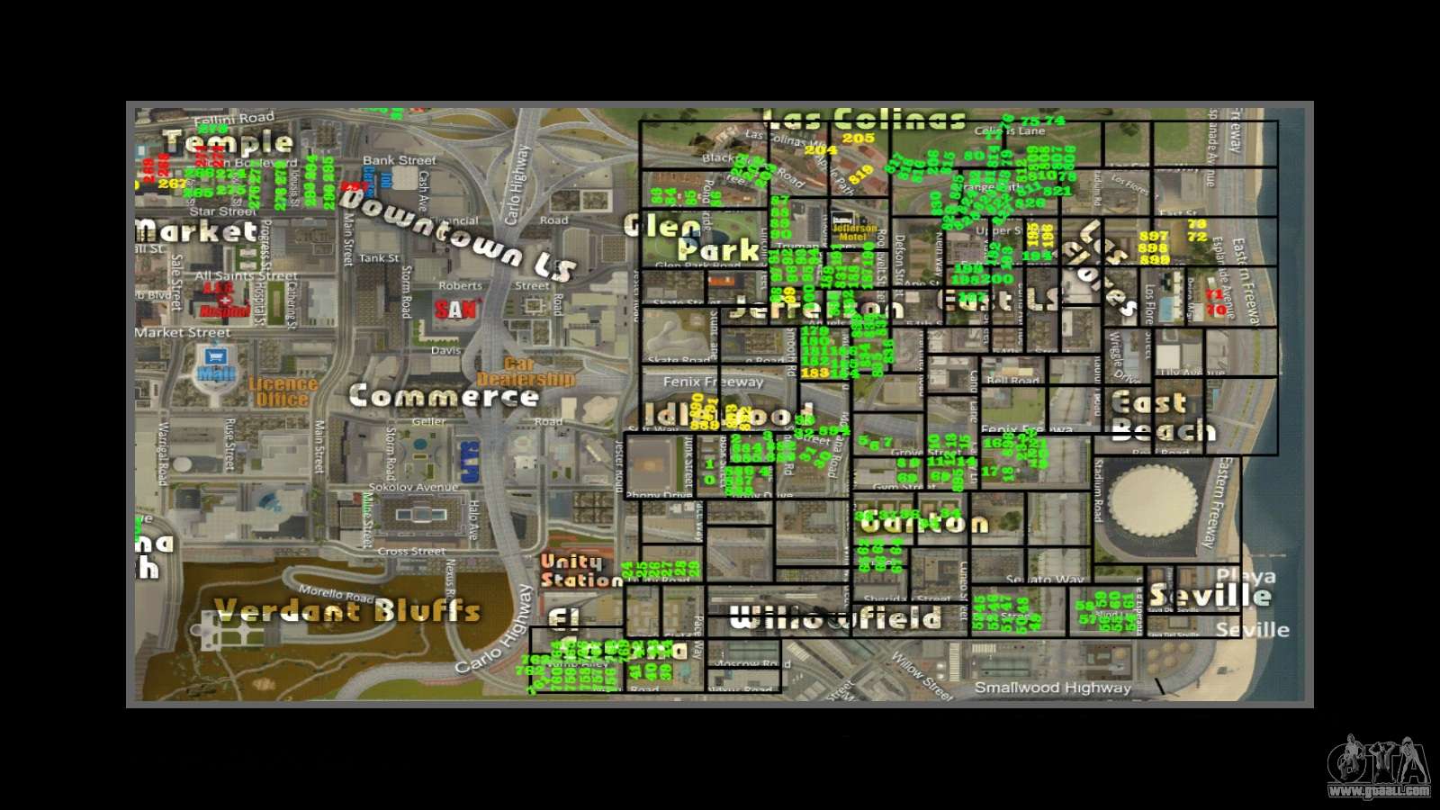 gta san andreas map with place names