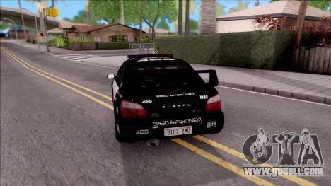 Subaru Impreza WRX STi High Speed Police for GTA San Andreas