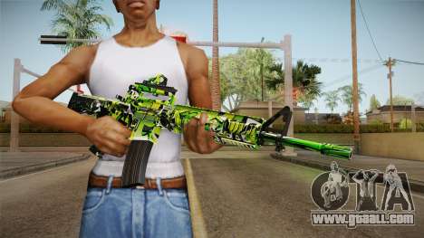 Green Camouflage M4 for GTA San Andreas