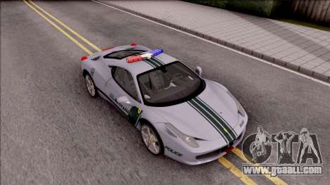 Ferrari 458 Italia Dubai High Speed Police for GTA San Andreas