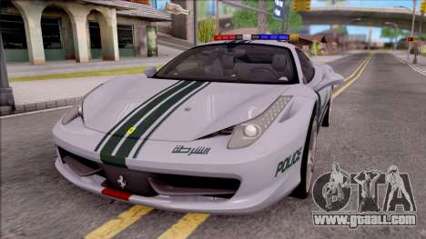 Ferrari 458 Italia Dubai High Speed Police for GTA San Andreas