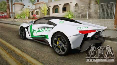W Motors - Fenyr Supersports 2017 Dubai Plate for GTA San Andreas