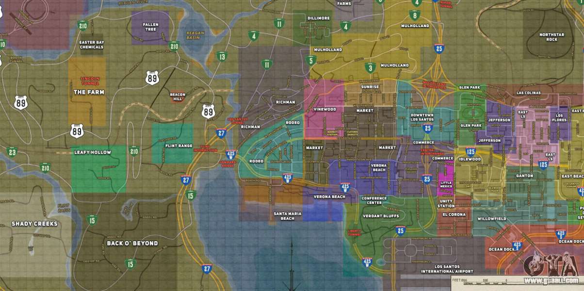 gta 4 map with street names