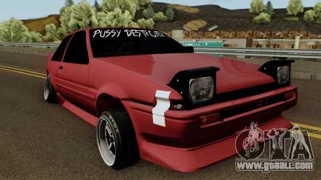 Toyota Trueno AE86 Coupe (Pussy Destroyer) 1986 for GTA San Andreas