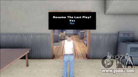 Resume Last Play for GTA San Andreas
