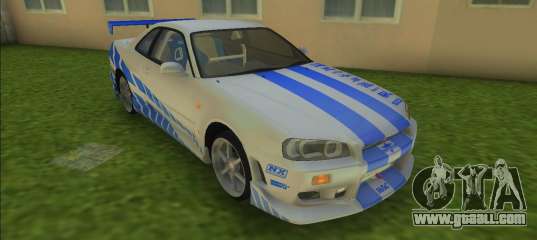 2F2F Nissan Skyline R34 for GTA Vice City