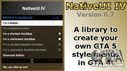 NativeUI IV for GTA 4
