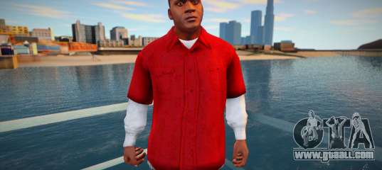 Franklin in a red shirt