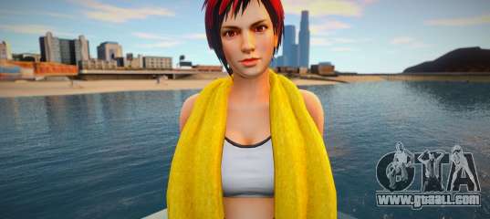 Mila with a towel from Dead or Alive