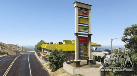 GTA 5 Shell Gas Station and Subway on Rest Area