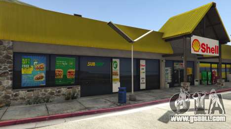 GTA 5 Shell Gas Station and Subway on Rest Area