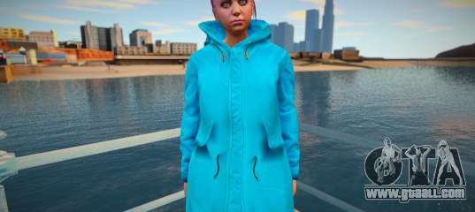 Girl in turquoise cloak from GTA Online