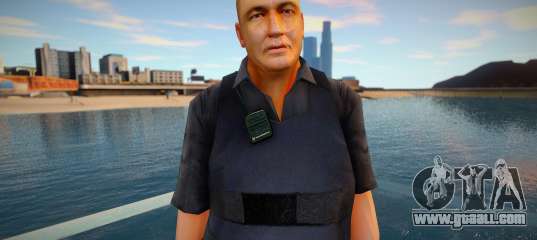 Policeman in a bulletproof vest