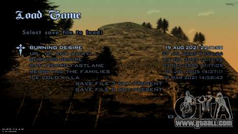 Full Menu Background Image for GTA San Andreas