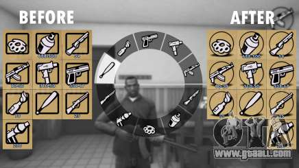 Round weapon icons for GTA San Andreas Definitive Edition
